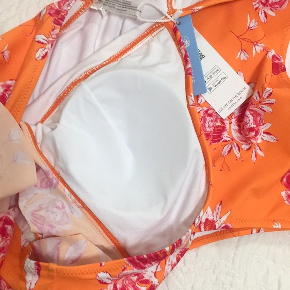 NWT Cupshe Orange Floral One Piece Swimsuit - Picture 12 of 15